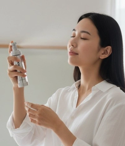美容ミストの使用シーン 1