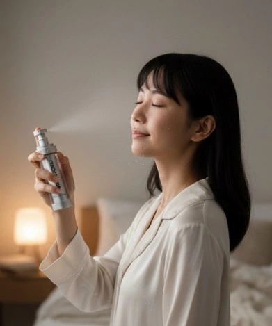 美容ミストの使用シーン 4
